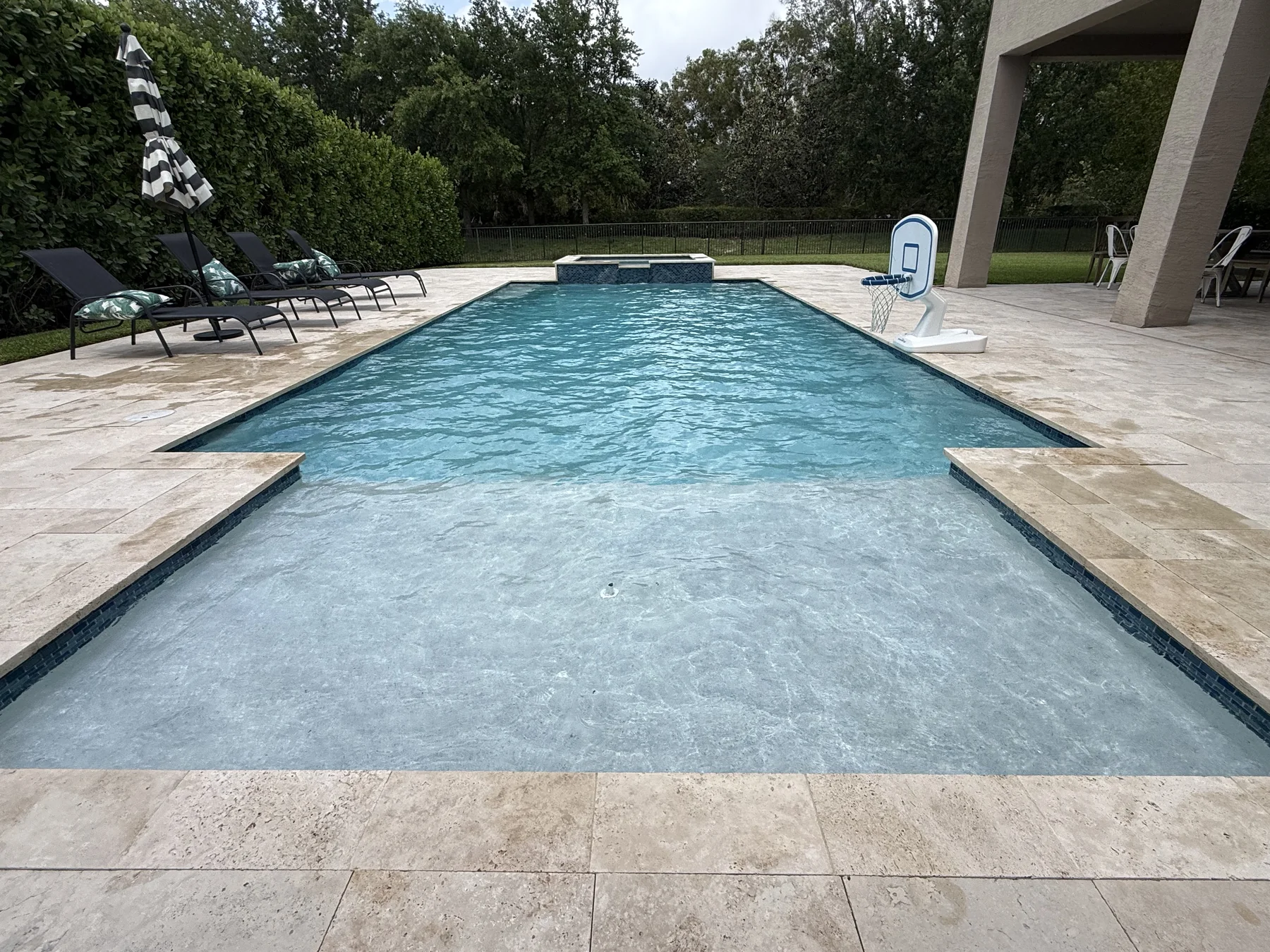 Salt system calibrated, deck rinsed, cushions untouched
