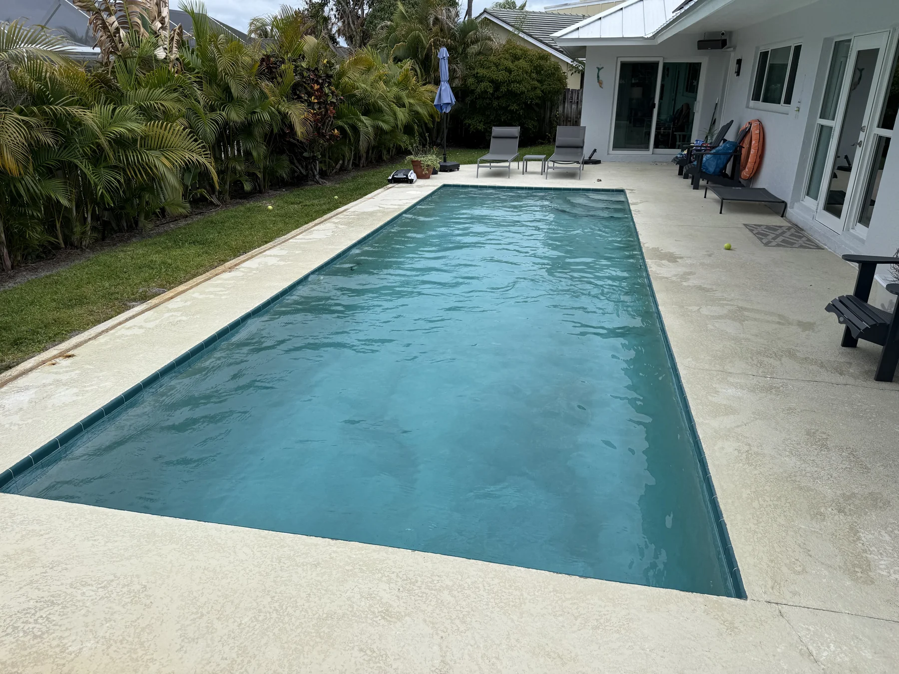 Water chemistry perfect, surface skimmed, baskets clear